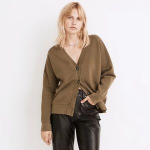 Madewell Small Kale (Re)sourced Cotton Cardigan Sweatshirt